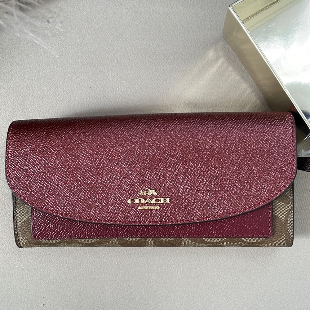 COACH NWT WALLET BX LOGO MT CBK SLM EN